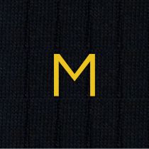 Blue Men's Socks with initials Mustard - Stretch Lisle - Size 40/45 - 154