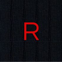 Blue ribbed socks for men with red initials - Stretch lisle - Size 40/45 - 160