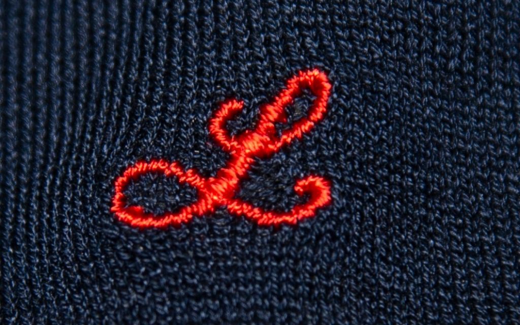 Men's Blue Socks Initials in Cursive - Lisle Stretch - Size 40/45 - 155