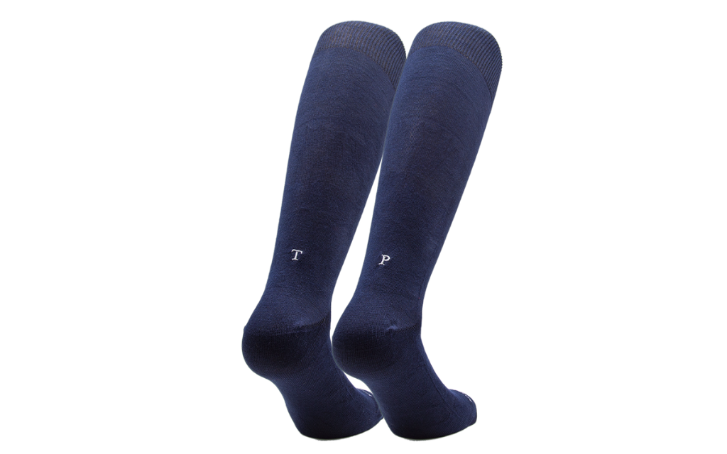 Blue Socks for Men with Gray Initials - Stretch Cotton - Size 40/45 - 131