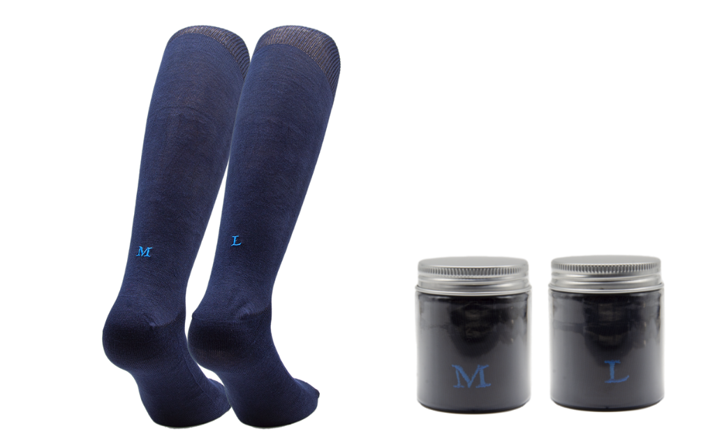 Chaussettes bleues homme initiales royales - Coton stretch - Taille 40/45 - 133