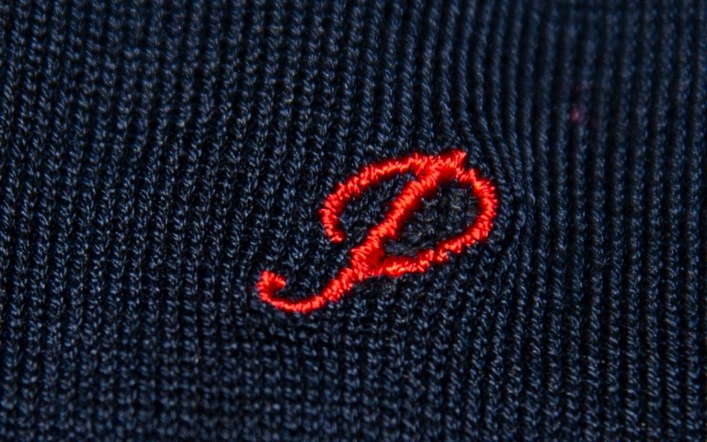 Men's Blue Socks Initials in Cursive - Lisle Stretch - Size 40/45 - 155