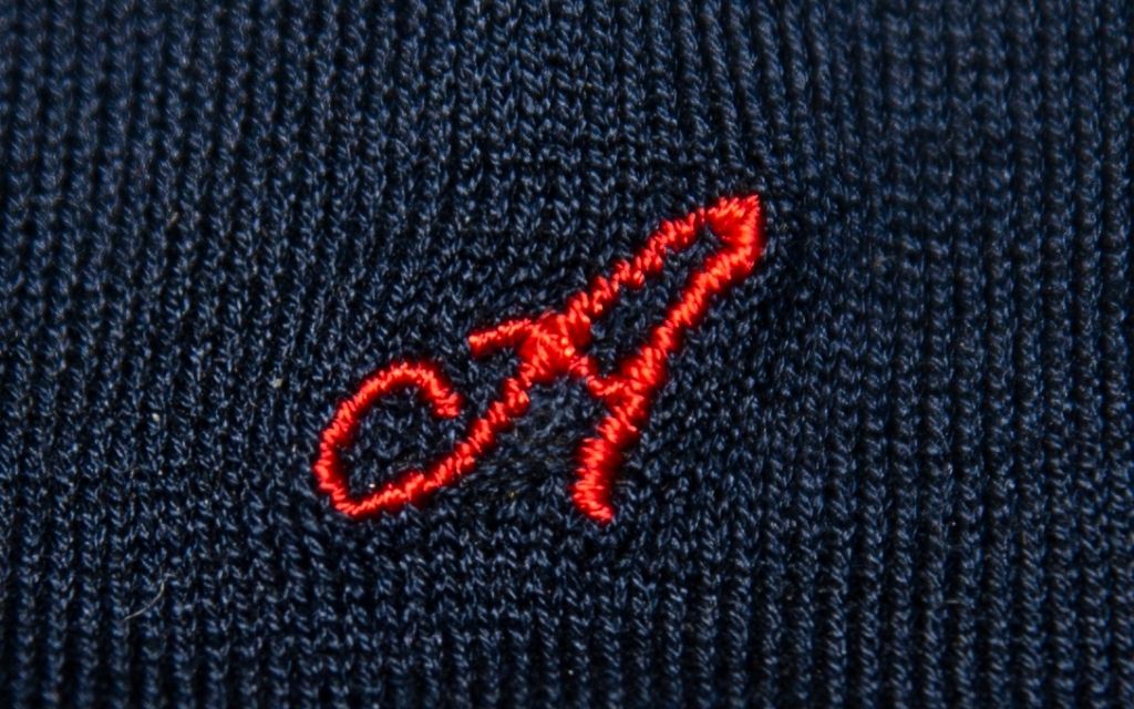 Men's Blue Socks Initials in Cursive - Lisle Stretch - Size 40/45 - 155