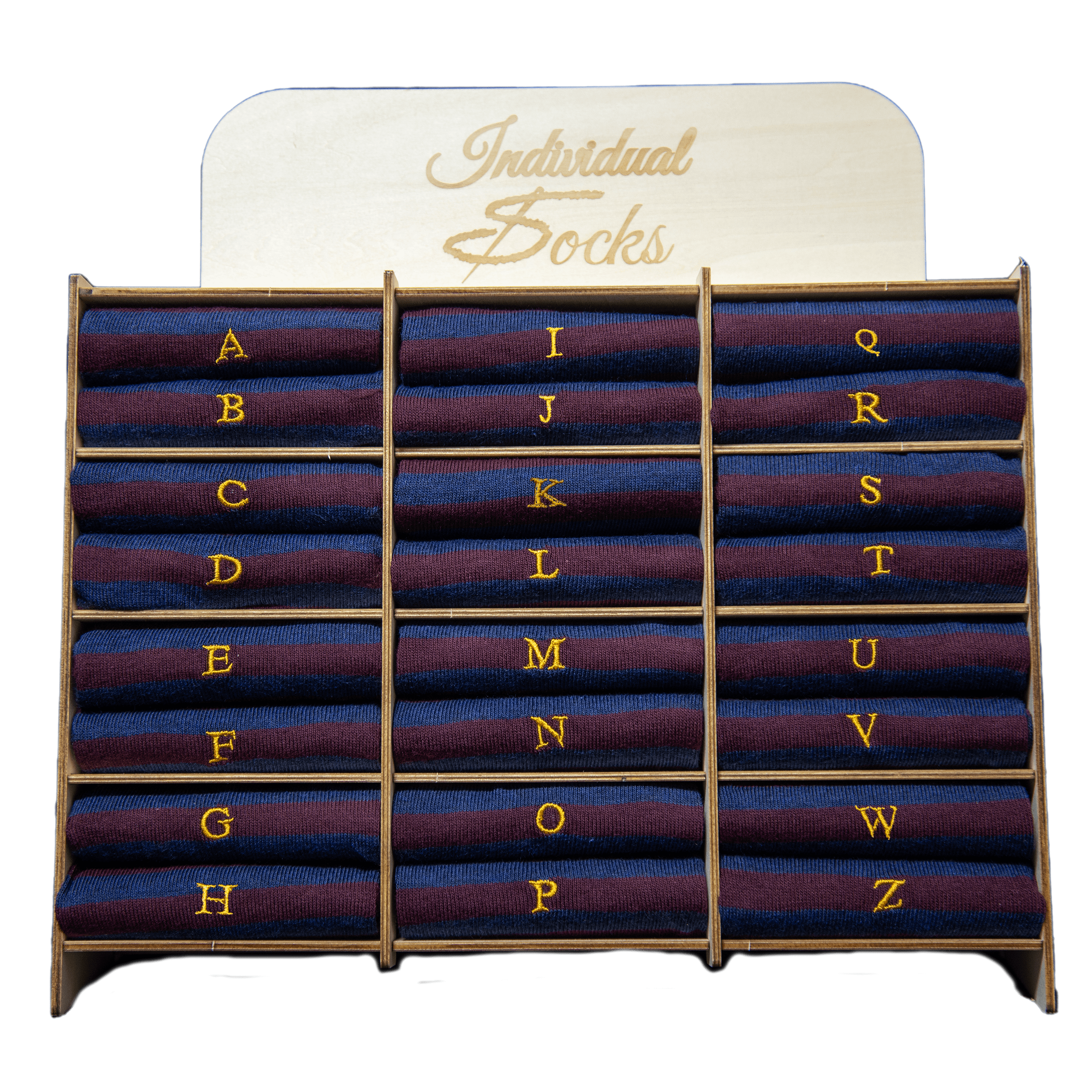 Chaussettes Rayées Homme Bleu - Bordeaux - Coton Stretch - Taille 40/45 - 207