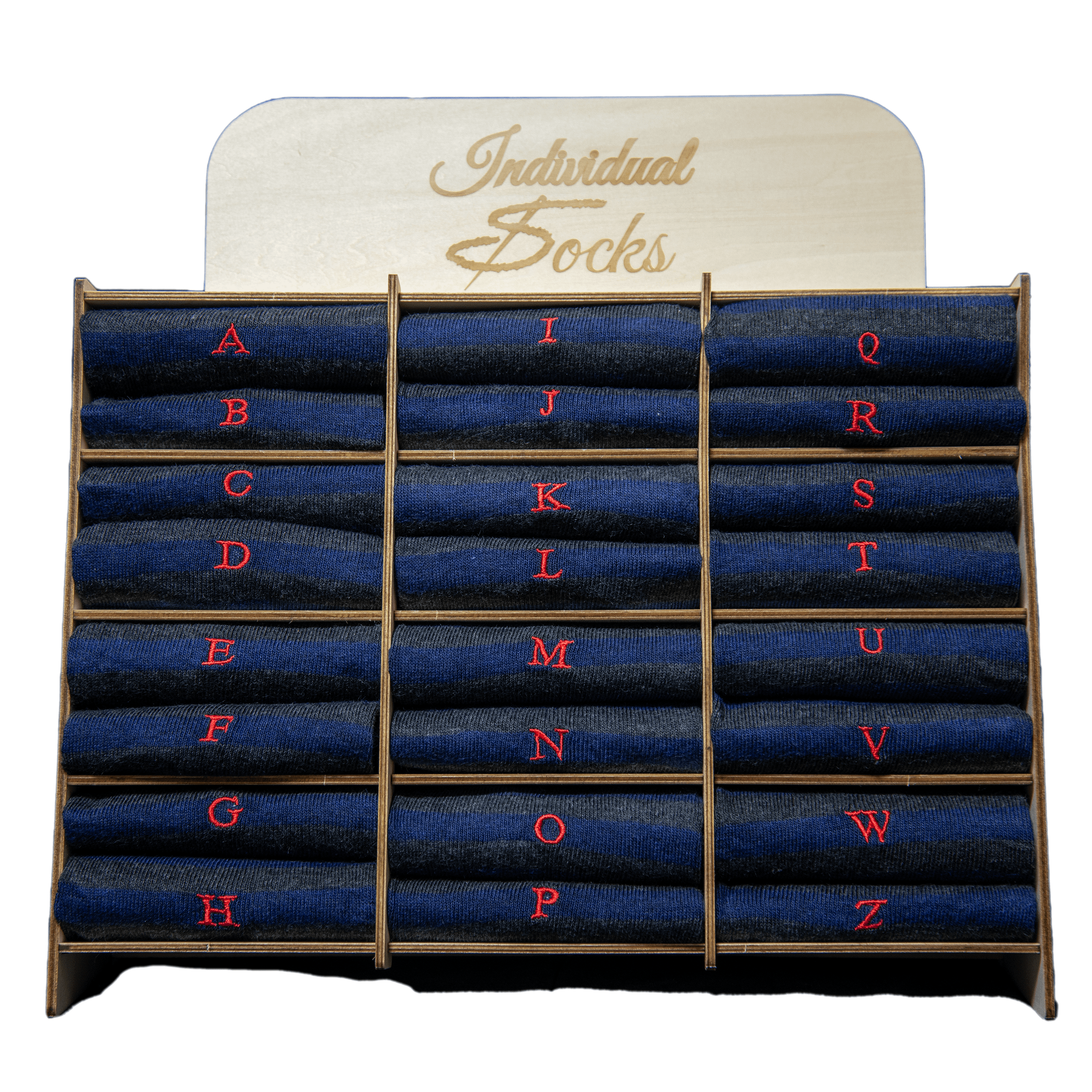 Chaussettes Rayées Homme Bleu - Gris Foncé - Coton Stretch - Taille 40/45 - 204