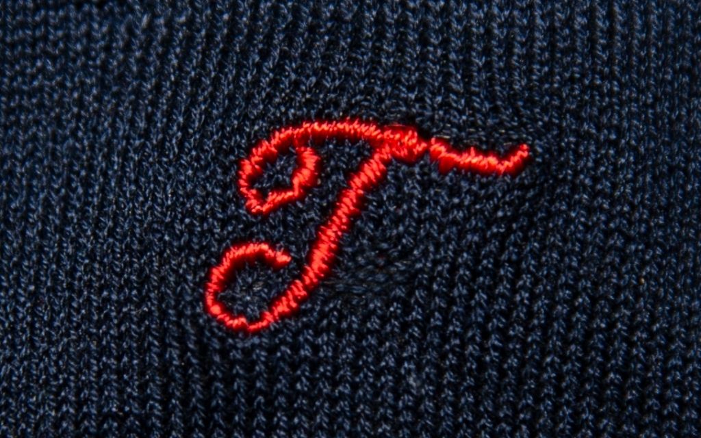 Men's Blue Socks Initials in Cursive - Lisle Stretch - Size 40/45 - 155