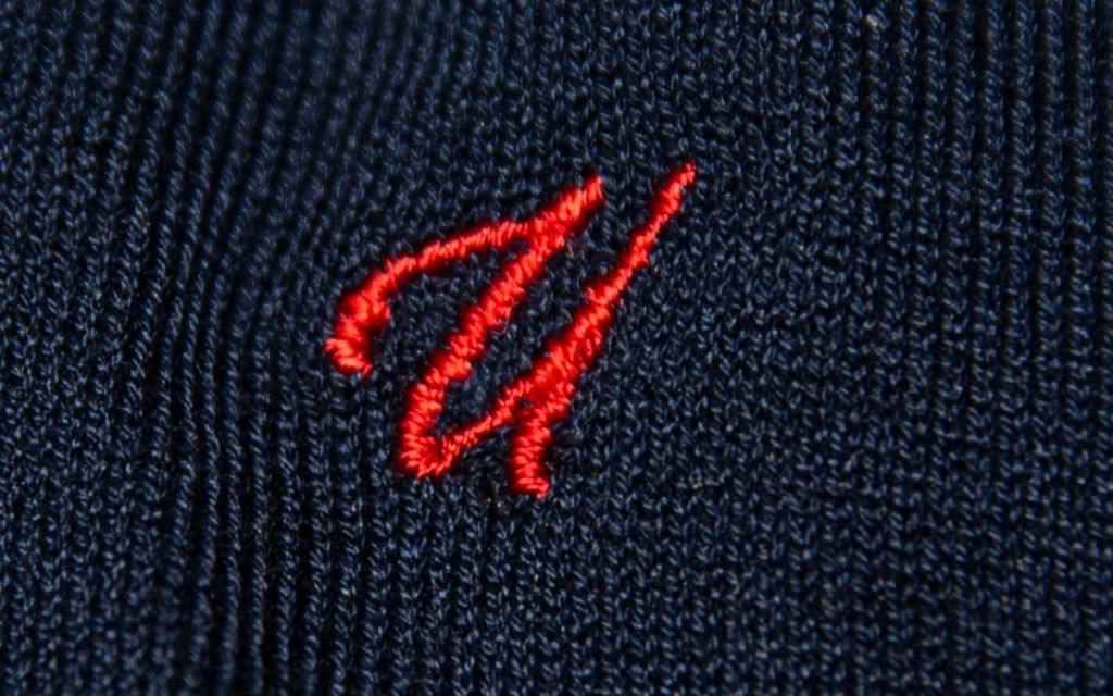 Men's Blue Socks Initials in Cursive - Lisle Stretch - Size 40/45 - 155