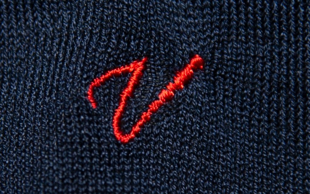 Men's Blue Socks Initials in Cursive - Lisle Stretch - Size 40/45 - 155