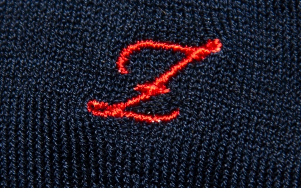 Men's Blue Socks Initials in Cursive - Lisle Stretch - Size 40/45 - 155