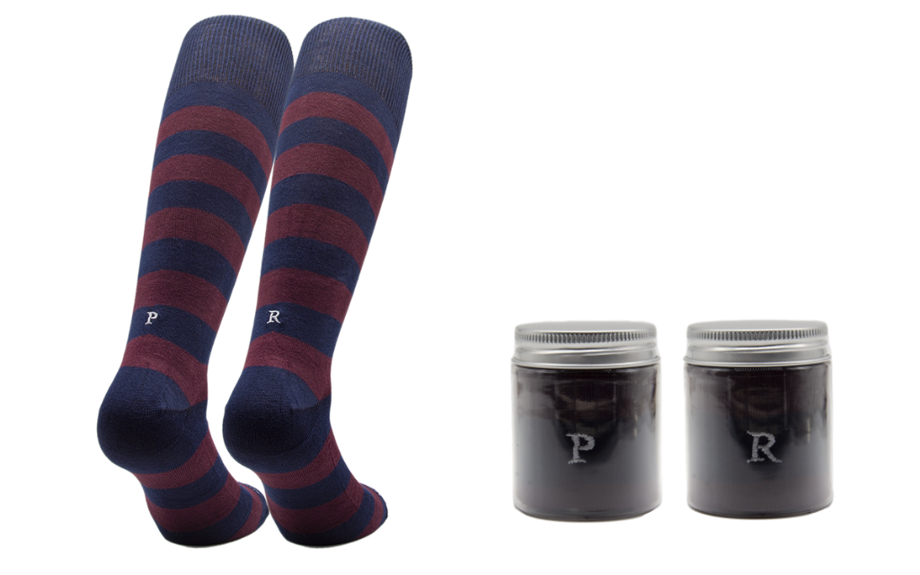 Chaussettes Rayées Homme Bleu Marine - Bordeaux - Coton Stretch - Taille 40/45 - 272