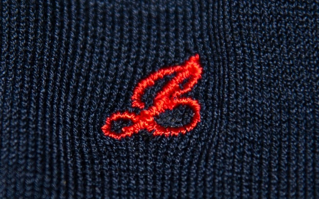 Men's Blue Socks Initials in Cursive - Lisle Stretch - Size 40/45 - 155