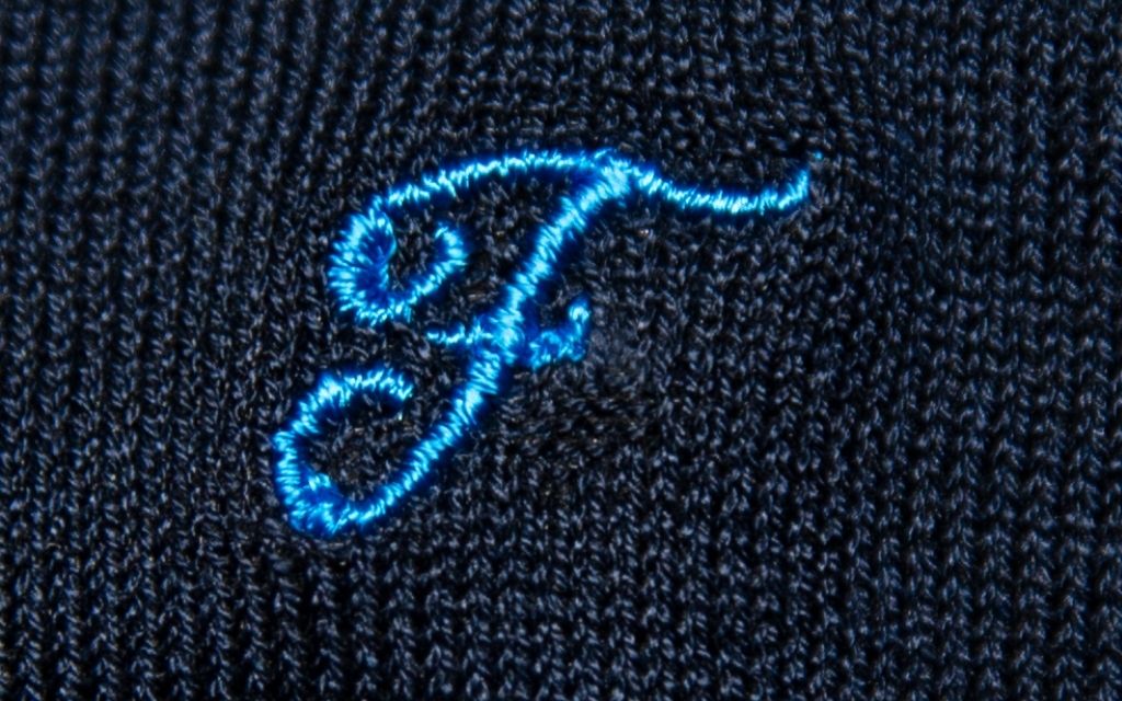 Men's Blue Socks Initials in Cursive - Lisle Stretch - Size 40/45 - 168