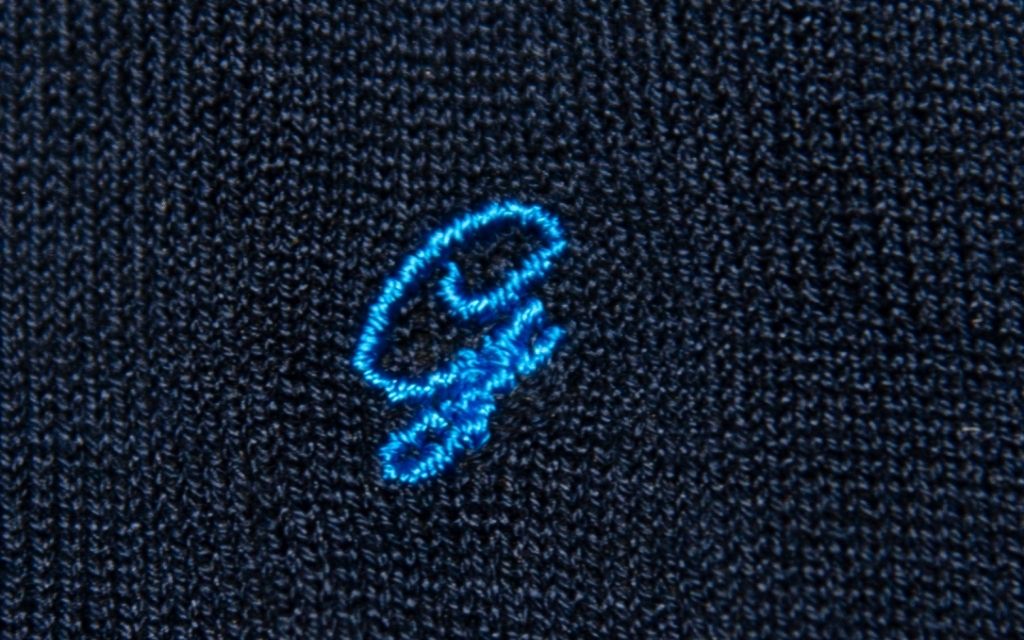 Men's Blue Socks Initials in Cursive - Lisle Stretch - Size 40/45 - 168