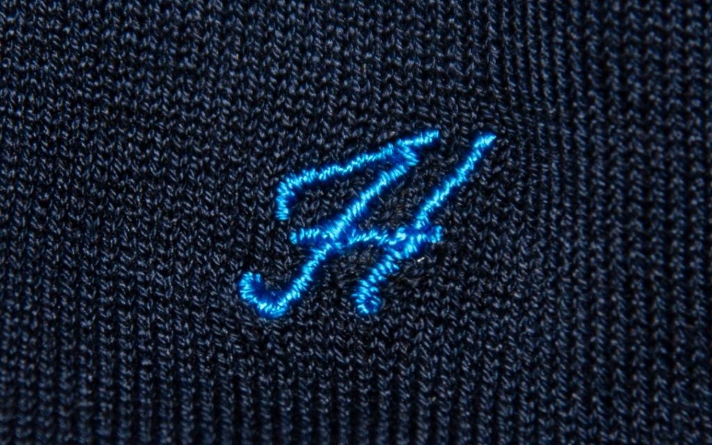 Men's Blue Socks Initials in Cursive - Lisle Stretch - Size 40/45 - 168