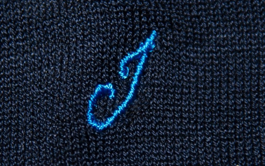 Men's Blue Socks Initials in Cursive - Lisle Stretch - Size 40/45 - 168