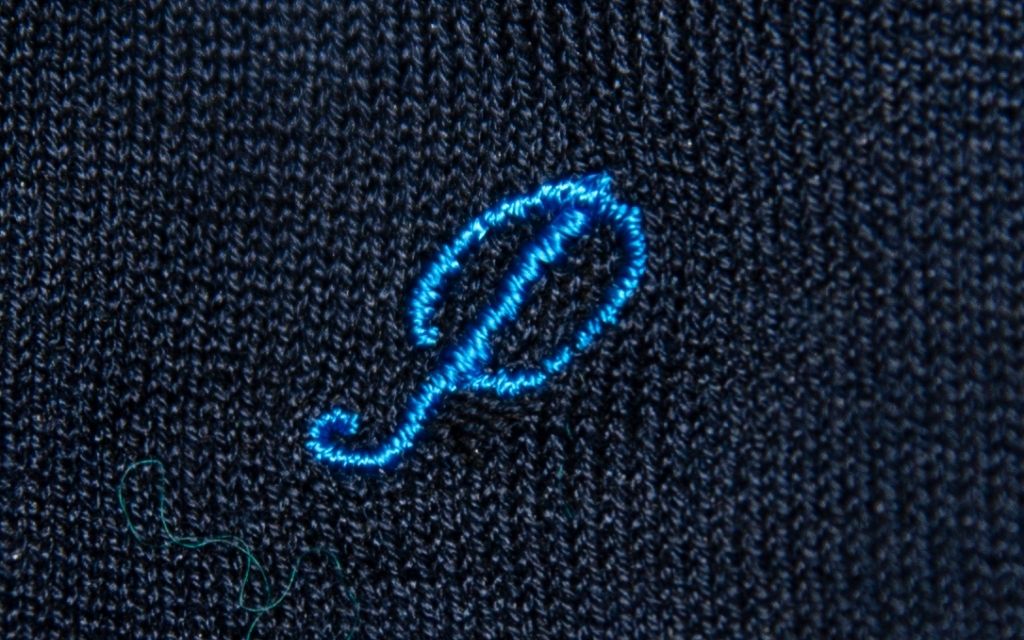 Men's Blue Socks Initials in Cursive - Lisle Stretch - Size 40/45 - 168