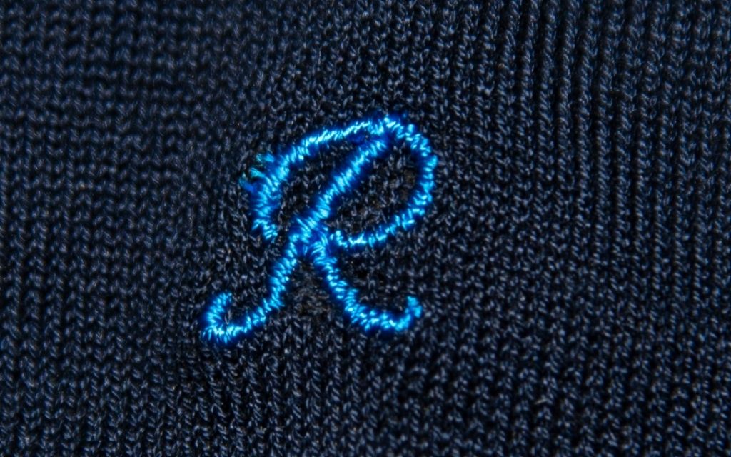 Men's Blue Socks Initials in Cursive - Lisle Stretch - Size 40/45 - 168