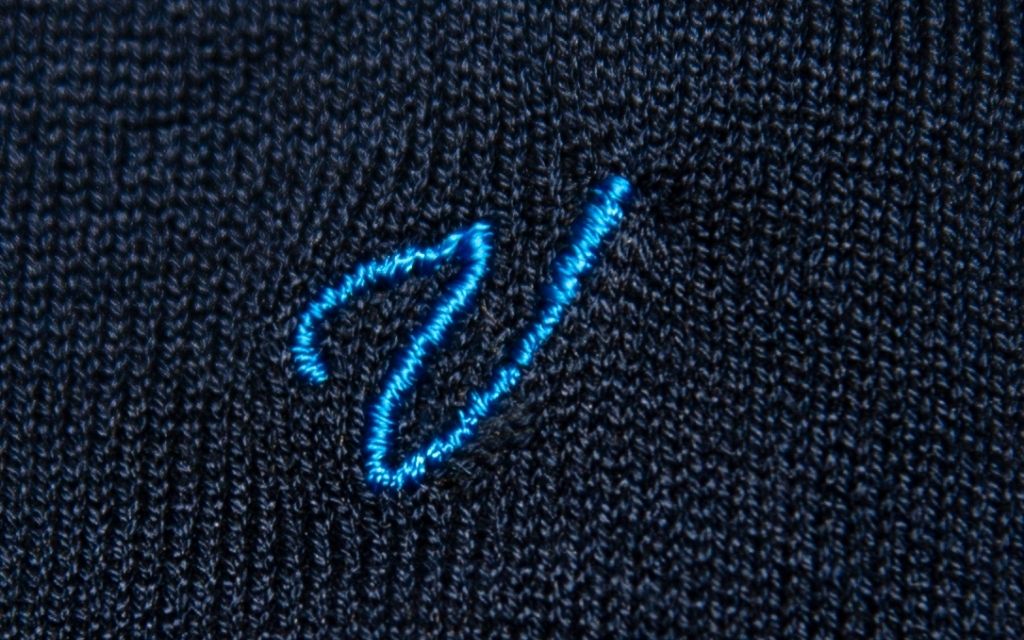 Men's Blue Socks Initials in Cursive - Lisle Stretch - Size 40/45 - 168