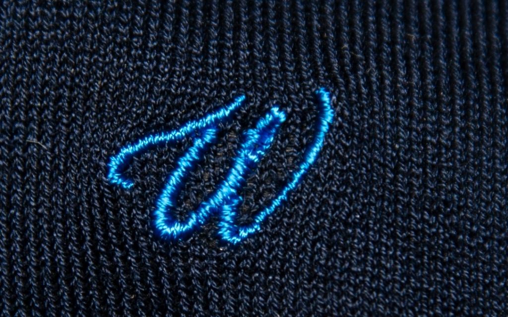 Men's Blue Socks Initials in Cursive - Lisle Stretch - Size 40/45 - 168