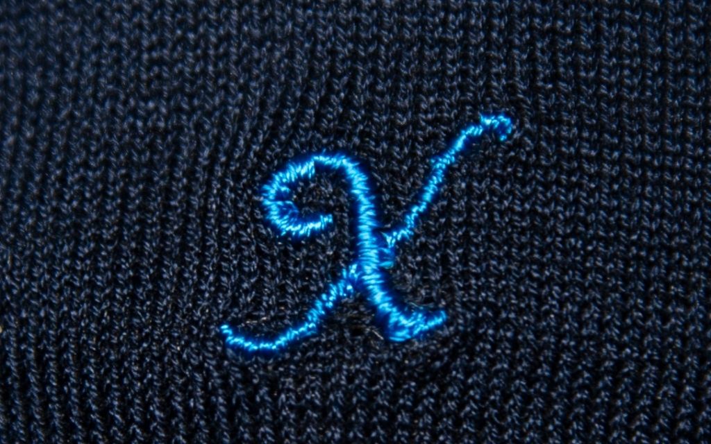 Men's Blue Socks Initials in Cursive - Lisle Stretch - Size 40/45 - 168