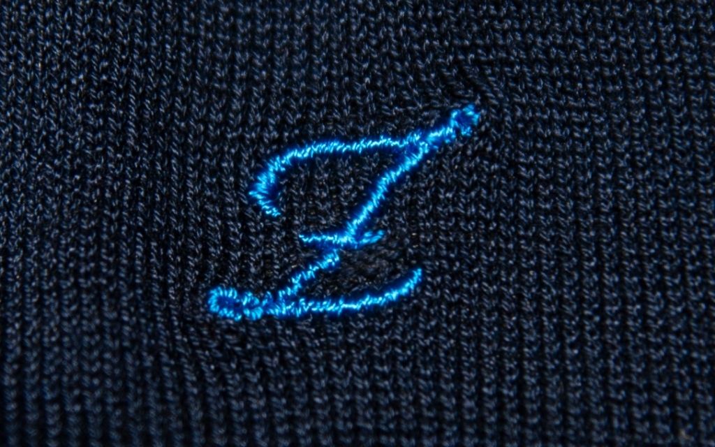 Men's Blue Socks Initials in Cursive - Lisle Stretch - Size 40/45 - 168