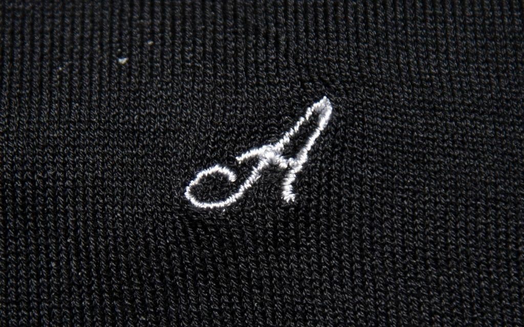 Men's Black Socks Initials in Cursive - Lisle Stretch - Size 40/45 - 169