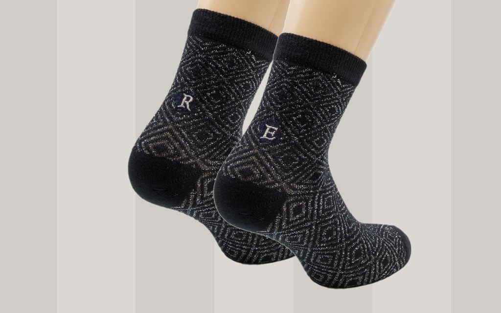 Chaussettes Femme Noires Allover lurex argent - Coton Stretch - Taille 36/39 - 657