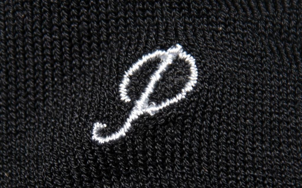 Men's Black Socks Initials in Cursive - Lisle Stretch - Size 40/45 - 169