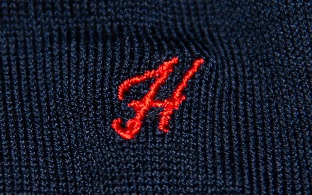 Men's Blue Socks Initials in Cursive - Lisle Stretch - Size 40/45 - 155