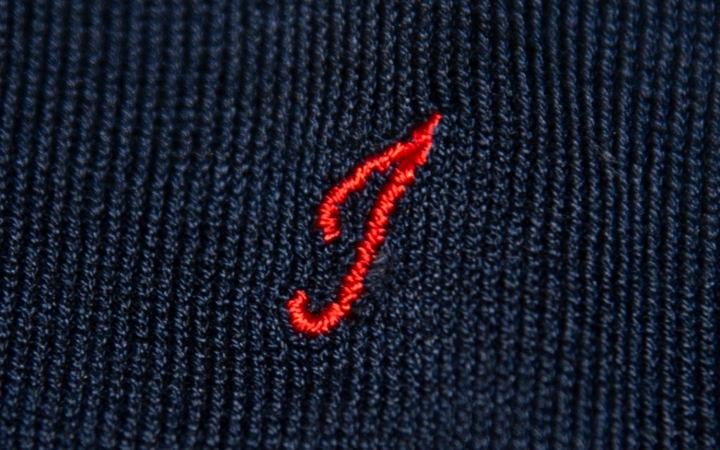 Men's Blue Socks Initials in Cursive - Lisle Stretch - Size 40/45 - 155