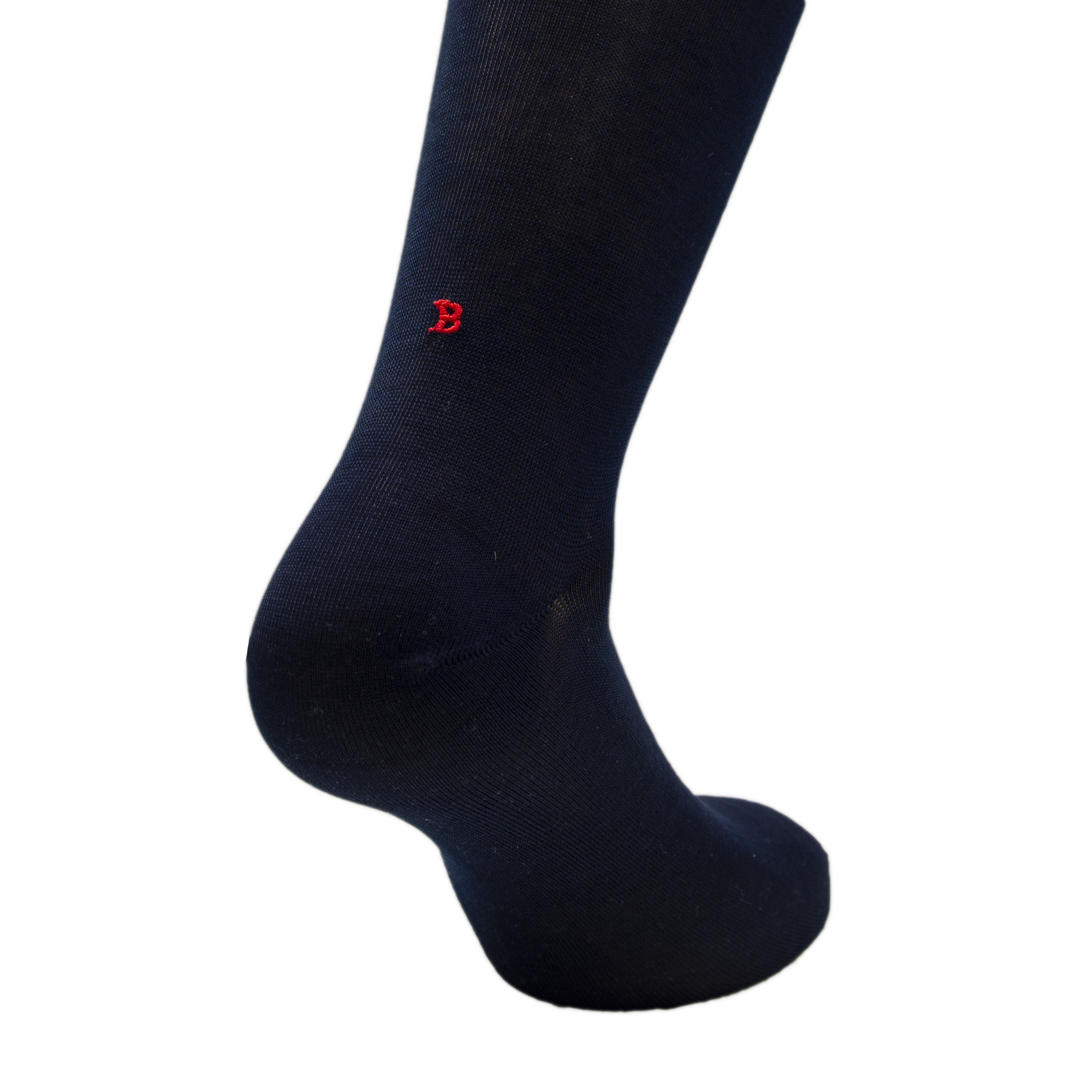 Blue Socks for Men with Red Initials - Stretch Lisle - Size 40/45 - Calf Length 193