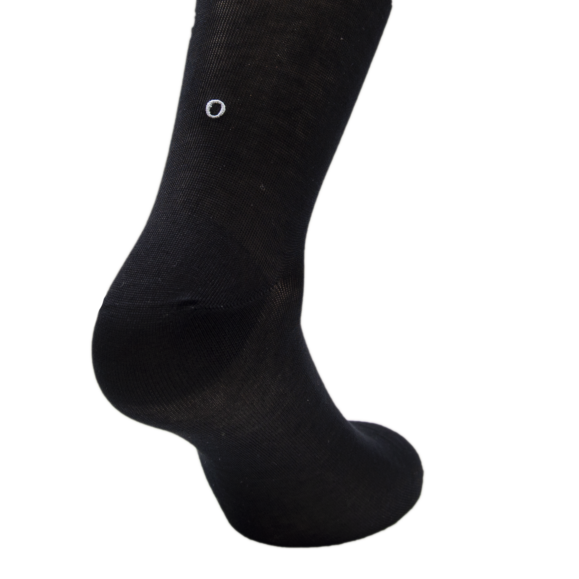 Chaussettes Homme Noires Initiales Grises - Fil d'Ecosse Stretch - Taille 40/45 - Longueur Mollet 194