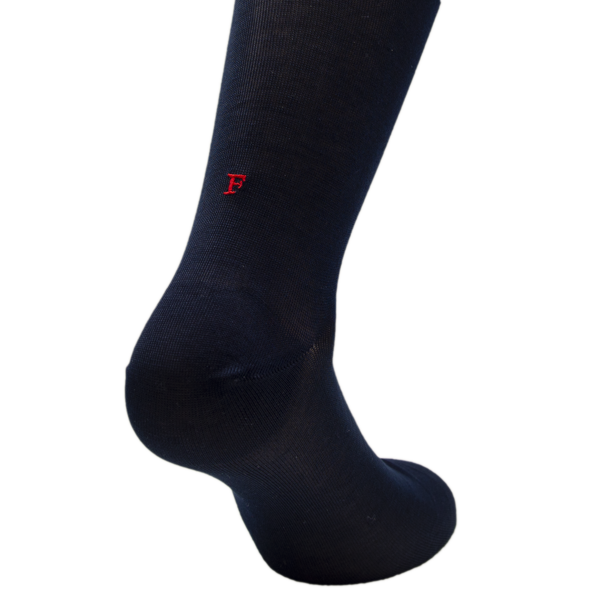 Blue Socks for Men with Red Initials - Stretch Lisle - Size 40/45 - Calf Length 193