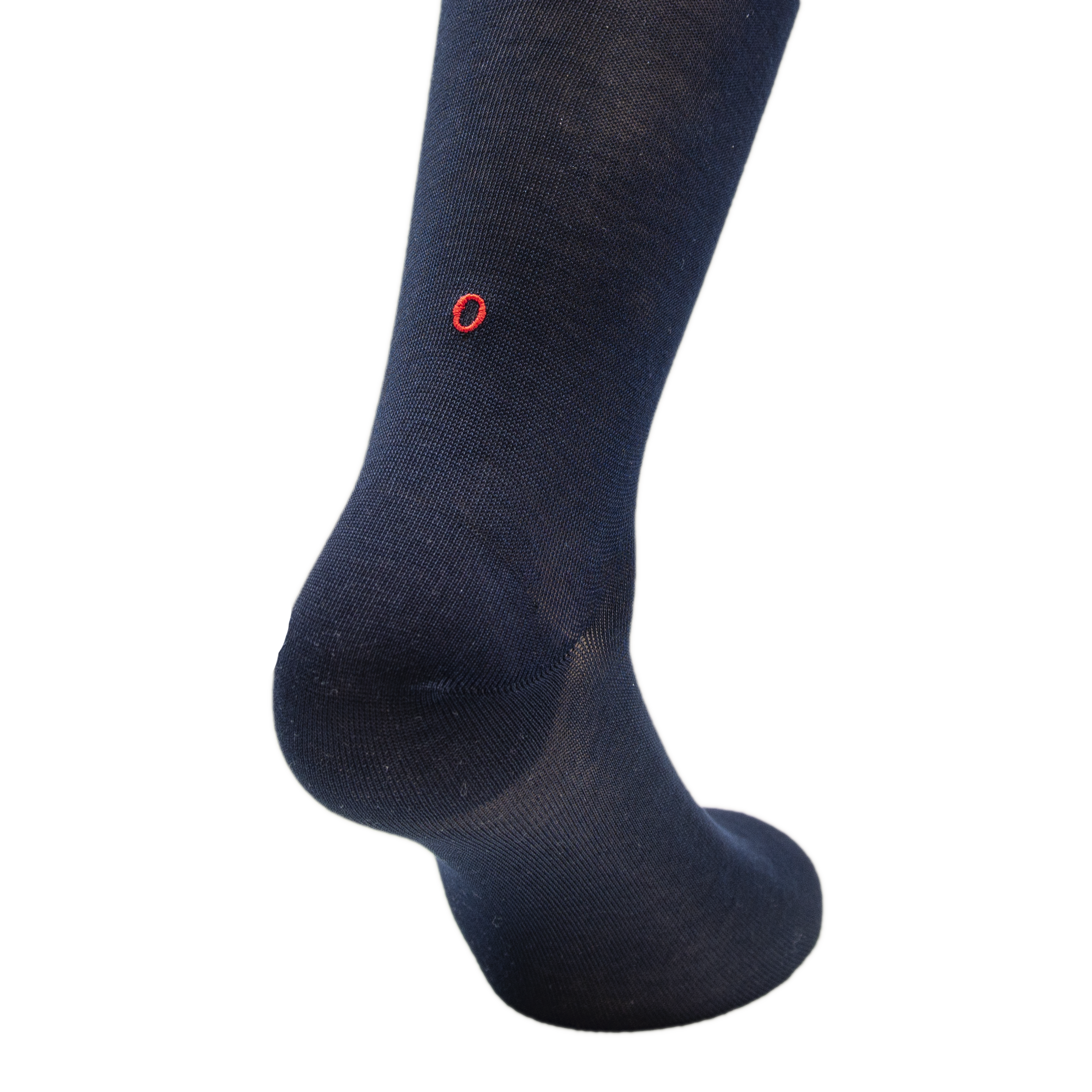 Blue Socks for Men with Red Initials - Stretch Lisle - Size 40/45 - Calf Length 193