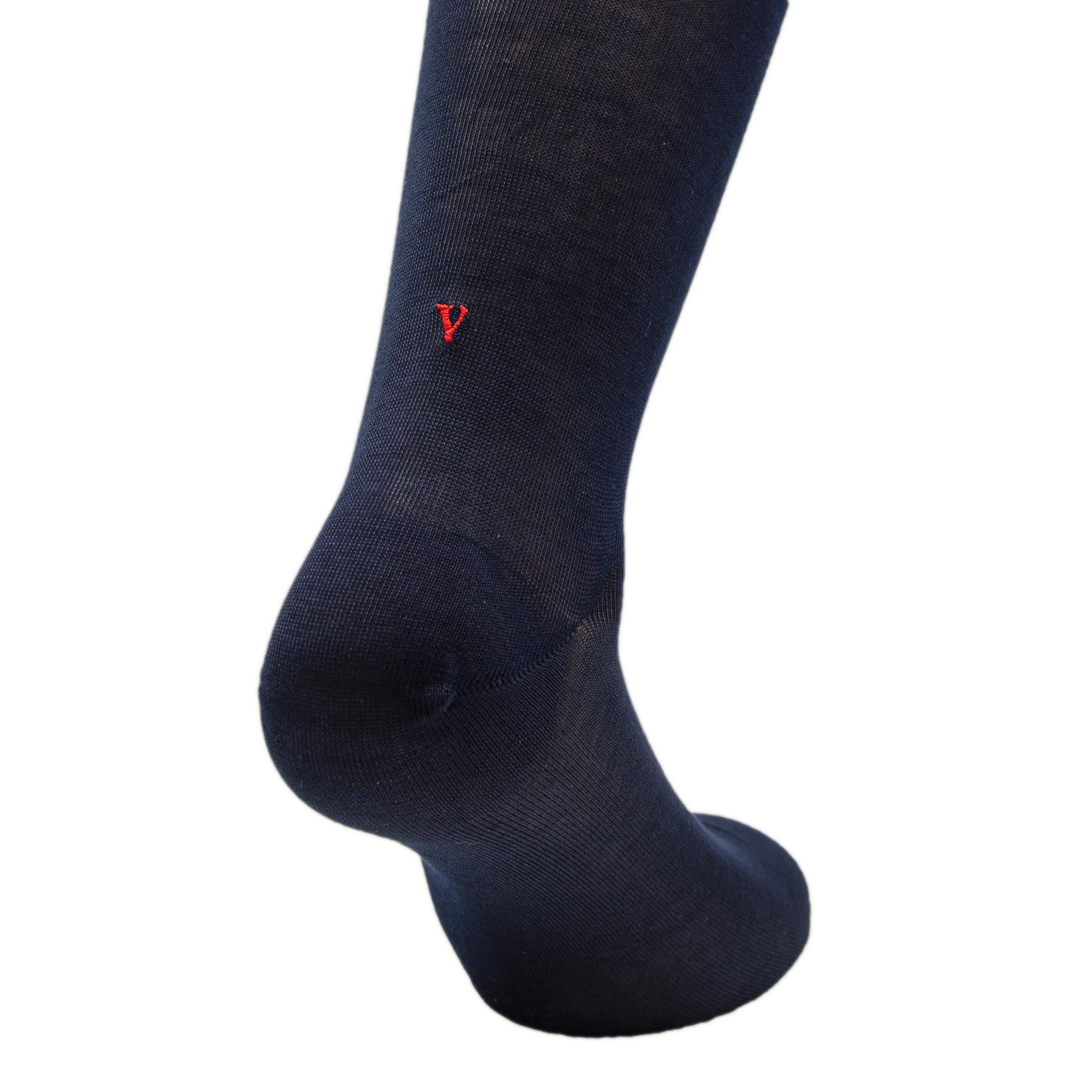 Chaussettes Homme Bleues Initiales Rouges - Fil d'Ecosse Stretch - Taille 40/45 - Longueur Mollet 193